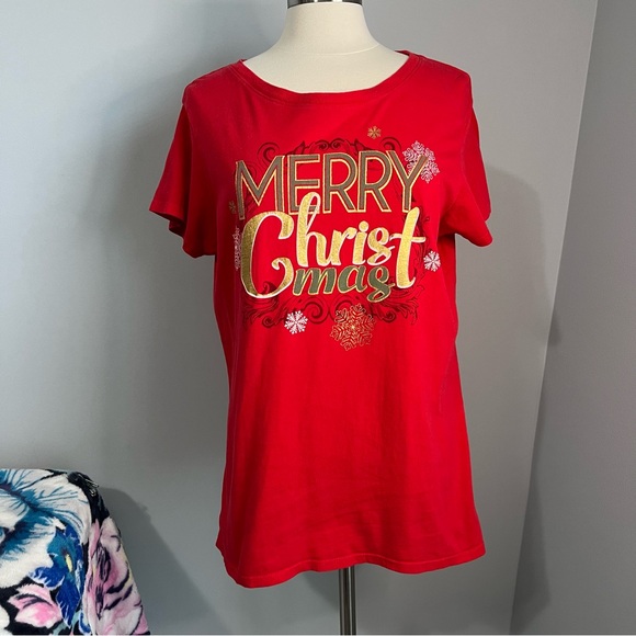 Holiday Time XL Red Short Sleeve Christmas Holiday T-Shirt Tee - Picture 3 of 11